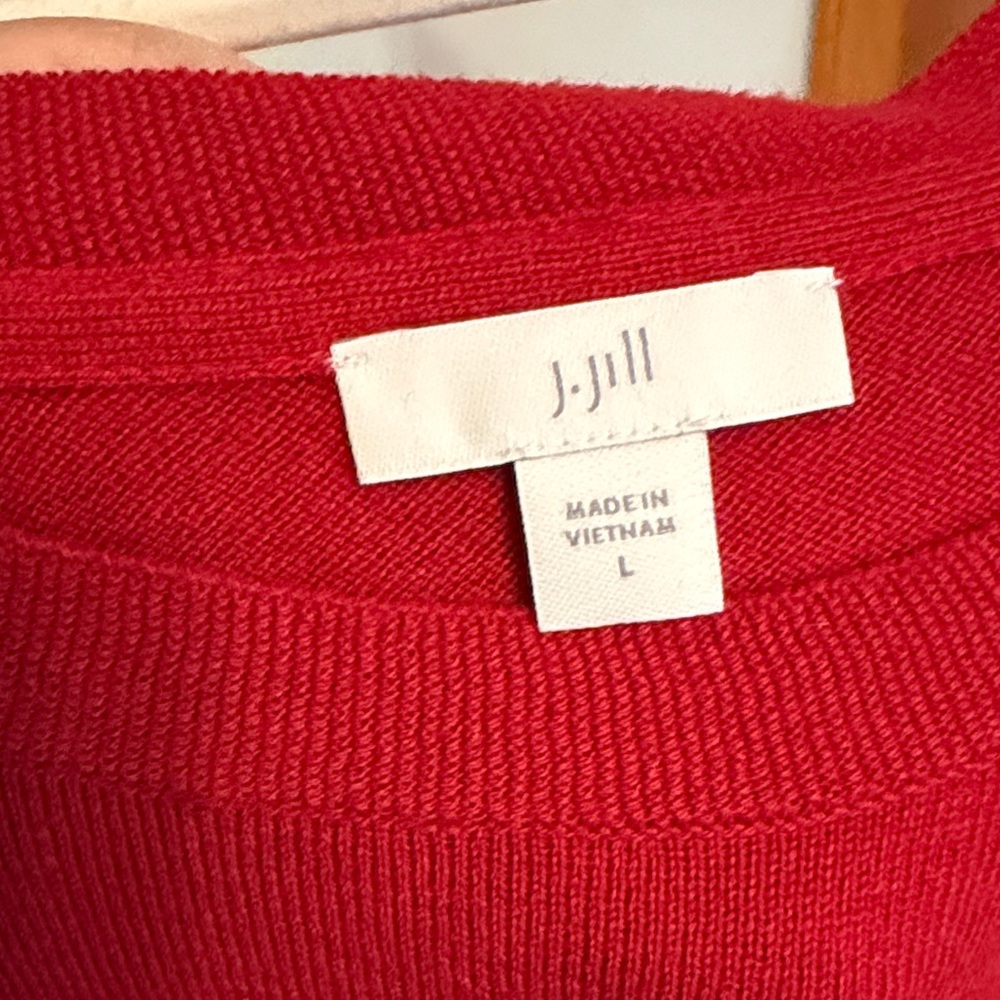 J. Jill Vibrant Red Cowl Neck Sweater soft and comfy